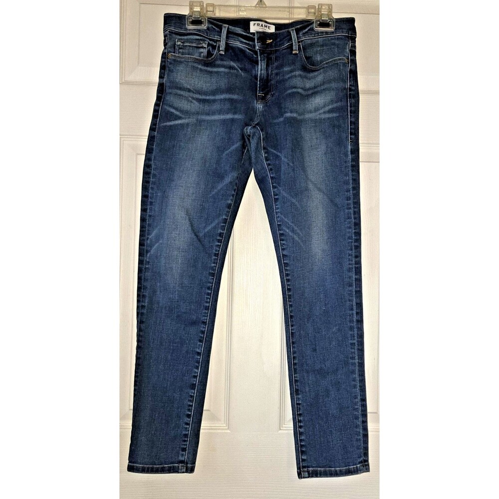 FRAME Le Garcon Women's Medium Blue Denim Jeans Low Rise Slim Boyfriend Size 27